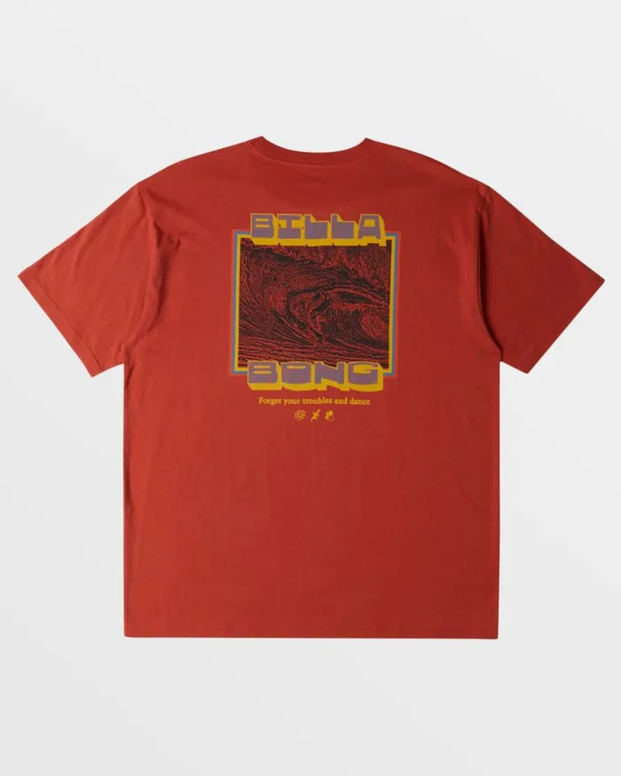 Billabong Dance TShirt Dusty Red Mens TShirts Billabong Dance TShirt Dusty Red Mens TShirts