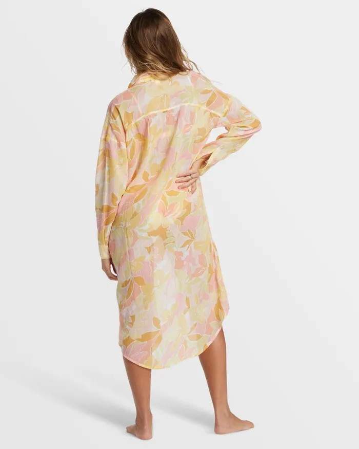 Billabong Daylight Dreamin Midi Shirt Swim CoverUp Multi Womens Dresses Billabong Daylight Dreamin Midi Shirt Swim CoverUp Multi Womens Dresses