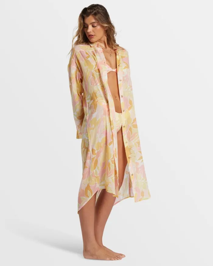 Billabong Daylight Dreamin Midi Shirt Swim CoverUp Multi Womens Dresses Billabong Daylight Dreamin Midi Shirt Swim CoverUp Multi Womens Dresses