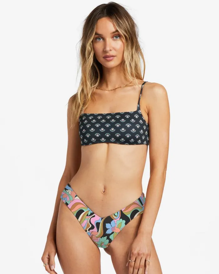 Billabong Dont Trip Rev Zoe Crop Black Pebble Womens Bikinis