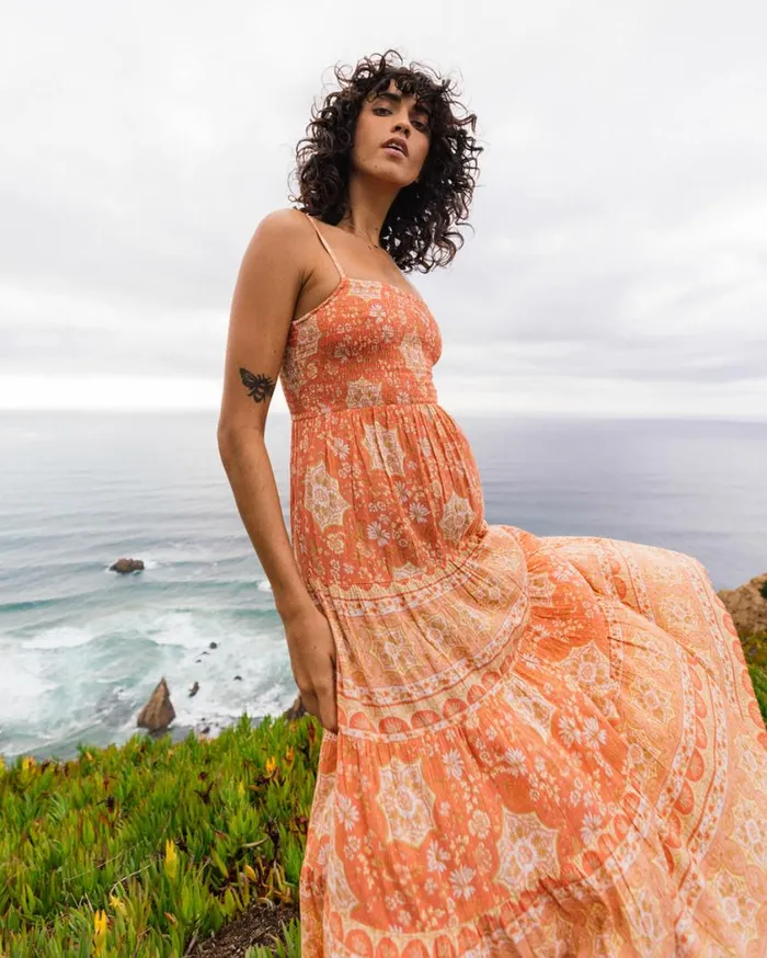 Billabong Dream Space Midi Dress Sweet Papaya Womens Dresses