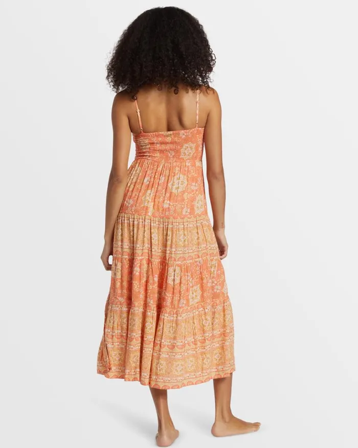 Billabong Dream Space Midi Dress Sweet Papaya Womens Dresses Billabong Dream Space Midi Dress Sweet Papaya Womens Dresses