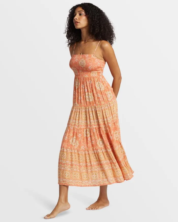 Billabong Dream Space Midi Dress Sweet Papaya Womens Dresses Billabong Dream Space Midi Dress Sweet Papaya Womens Dresses