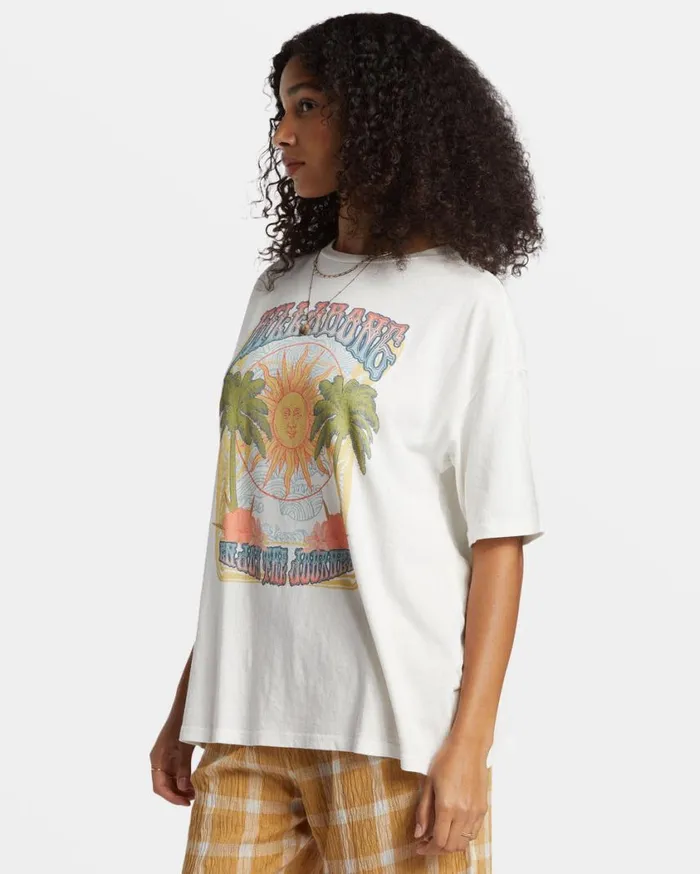 Billabong Enjoy The Journey TShirt Salt Crystal Womens Tops Billabong Enjoy The Journey TShirt Salt Crystal Womens Tops