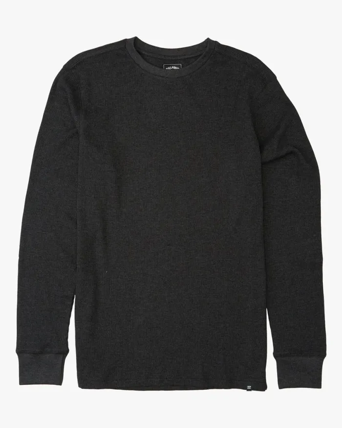Billabong Essential Long Sleeve Thermal Black Heather Mens Knits Billabong Essential Long Sleeve Thermal Black Heather Mens Knits