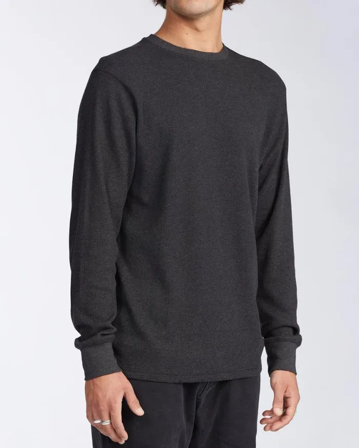 Billabong Essential Long Sleeve Thermal Black Heather Mens Knits Billabong Essential Long Sleeve Thermal Black Heather Mens Knits