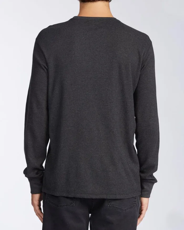 Billabong Essential Long Sleeve Thermal Black Heather Mens Knits Billabong Essential Long Sleeve Thermal Black Heather Mens Knits