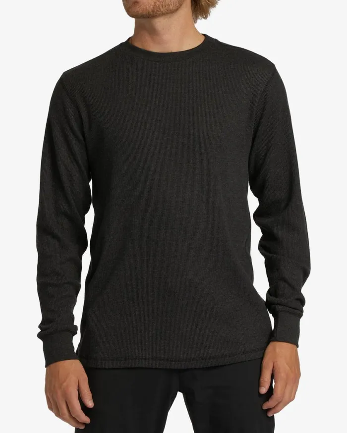 Billabong Essential Long Sleeve Thermal Black Heather Mens Knits Billabong Essential Long Sleeve Thermal Black Heather Mens Knits