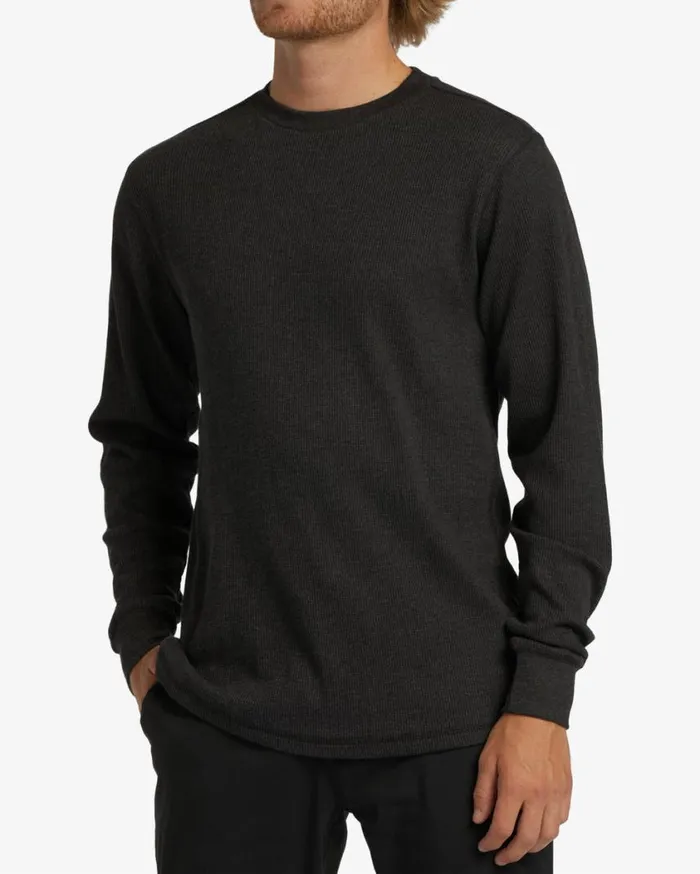 Billabong Essential Long Sleeve Thermal Black Heather Mens Knits Billabong Essential Long Sleeve Thermal Black Heather Mens Knits