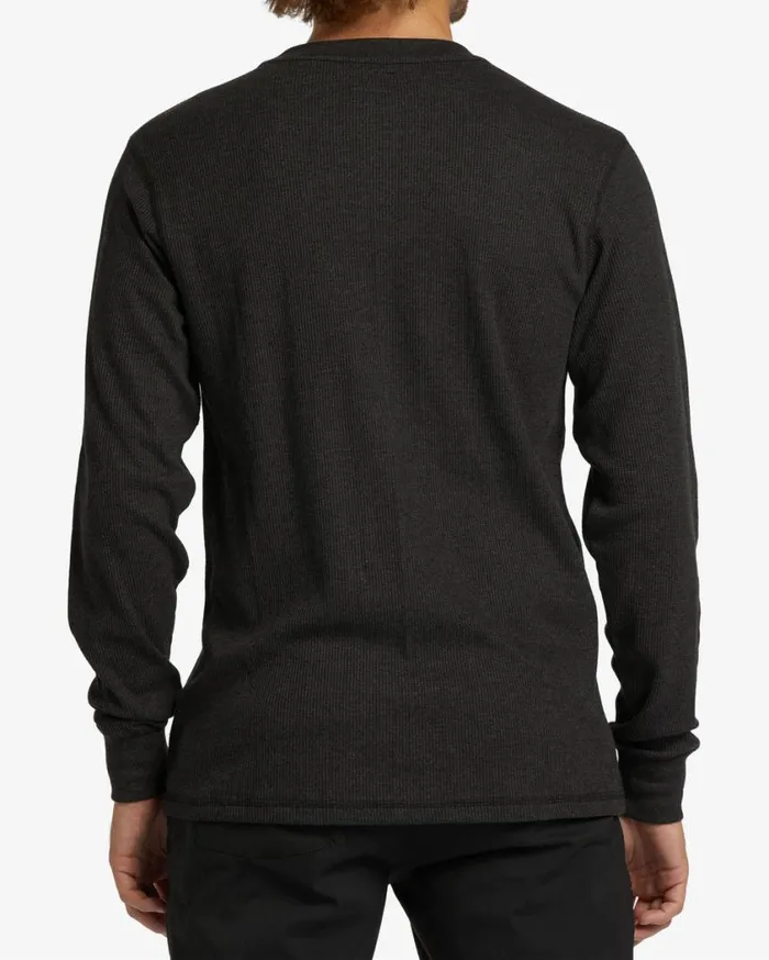 Billabong Essential Long Sleeve Thermal Black Heather Mens Knits Billabong Essential Long Sleeve Thermal Black Heather Mens Knits