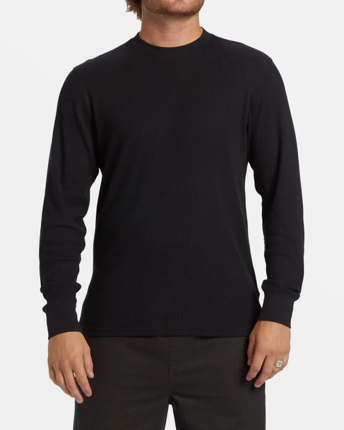 Billabong Essential Long Sleeve Thermal Top Black Mens TShirts