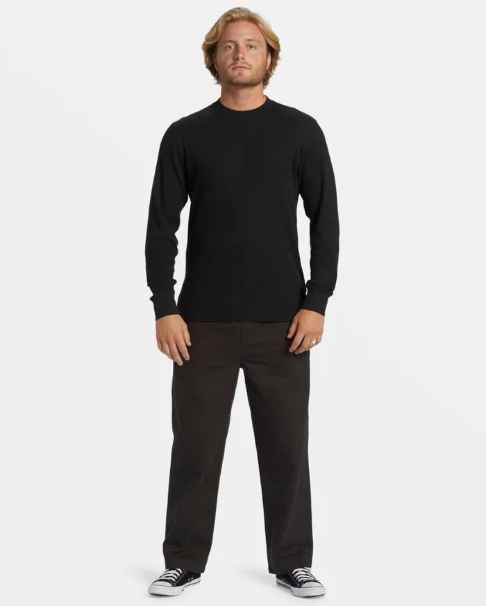 Billabong Essential Long Sleeve Thermal Top Black Mens TShirts Billabong Essential Long Sleeve Thermal Top Black Mens TShirts