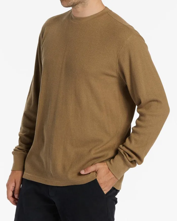 Billabong Essential Long Sleeve Thermal Top Gravel Mens Essentials TShirts Billabong Essential Long Sleeve Thermal Top Gravel Mens Essentials TShirts