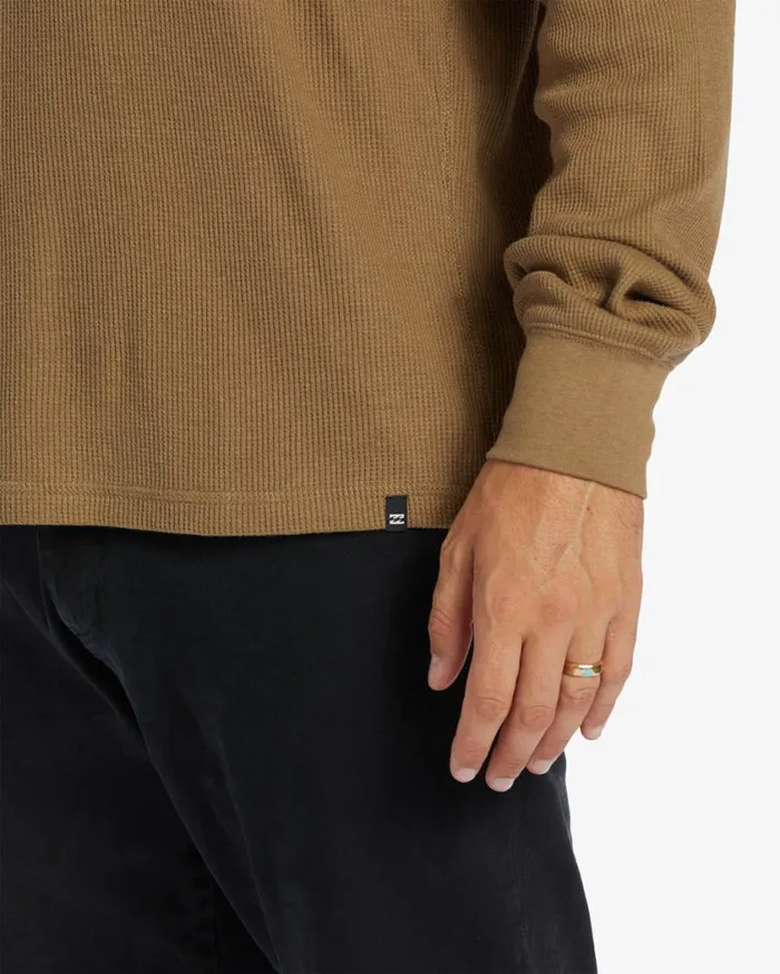Billabong Essential Long Sleeve Thermal Top Gravel Mens Essentials TShirts Billabong Essential Long Sleeve Thermal Top Gravel Mens Essentials TShirts