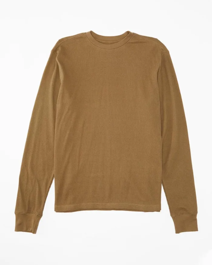 Billabong Essential Long Sleeve Thermal Top Gravel Mens Essentials TShirts Billabong Essential Long Sleeve Thermal Top Gravel Mens Essentials TShirts