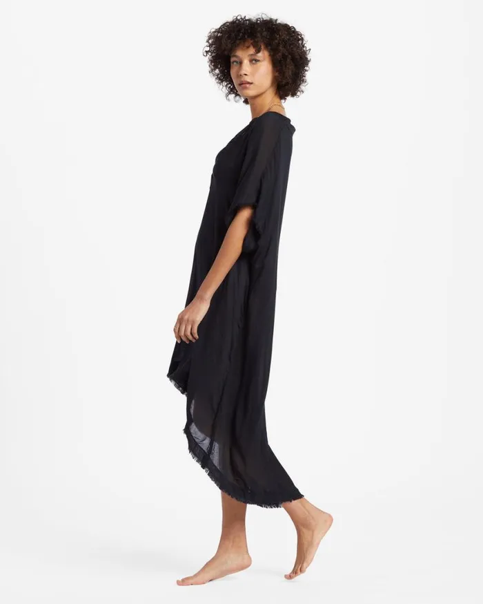 Billabong Found Love Midi Beach CoverUp Black Pebble Womens Dresses Billabong Found Love Midi Beach CoverUp Black Pebble Womens Dresses