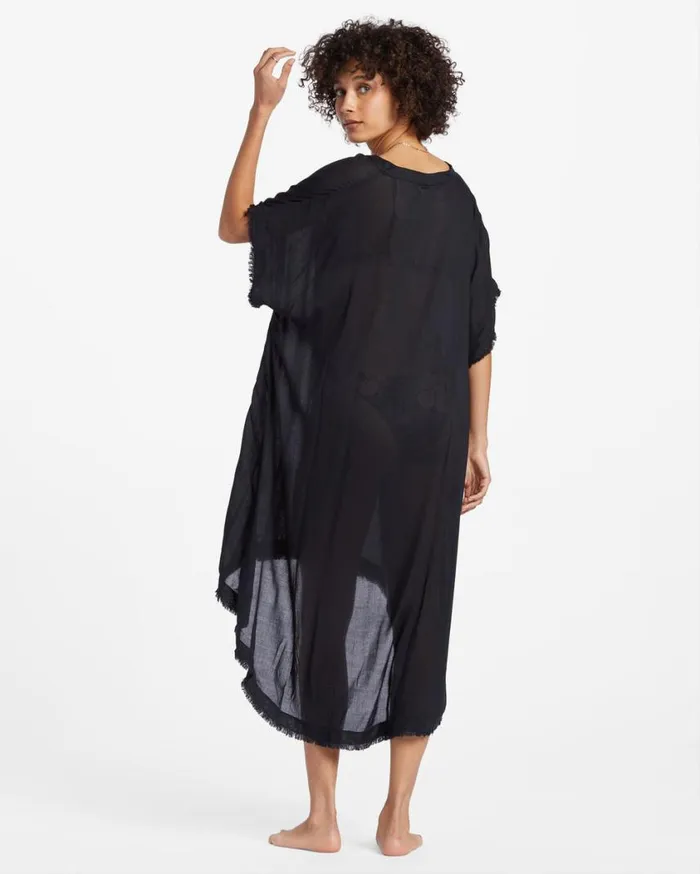 Billabong Found Love Midi Beach CoverUp Black Pebble Womens Dresses Billabong Found Love Midi Beach CoverUp Black Pebble Womens Dresses
