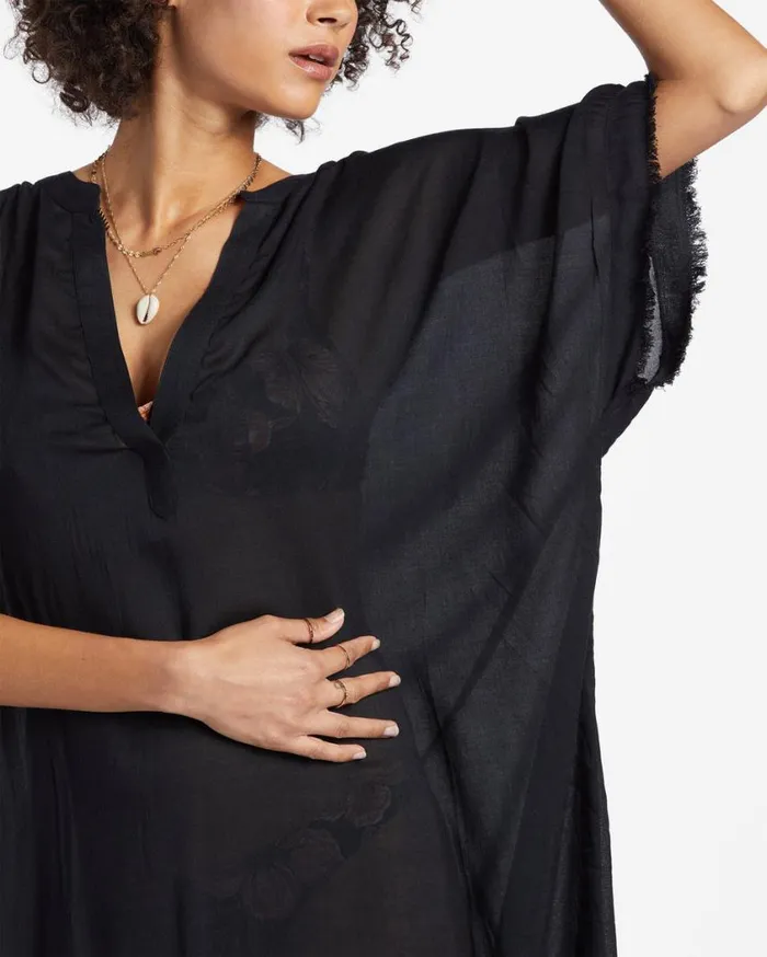 Billabong Found Love Midi Beach CoverUp Black Pebble Womens Dresses Billabong Found Love Midi Beach CoverUp Black Pebble Womens Dresses