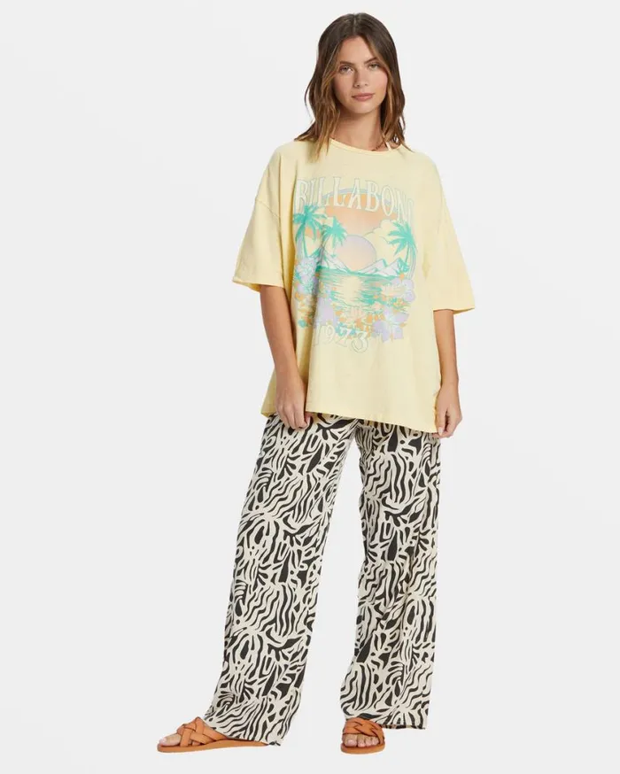 Billabong Island Holiday Oversized TShirt Yellow Womens Graphic Tees and Tanks Billabong Island Holiday Oversized TShirt Yellow Womens Graphic Tees and Tanks