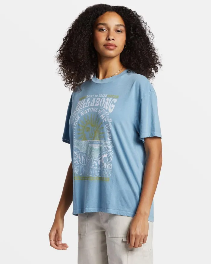 Billabong Lost In Bliss TShirt Blue Shadow Womens Graphic Tees and Tanks Billabong Lost In Bliss TShirt Blue Shadow Womens Graphic Tees and Tanks
