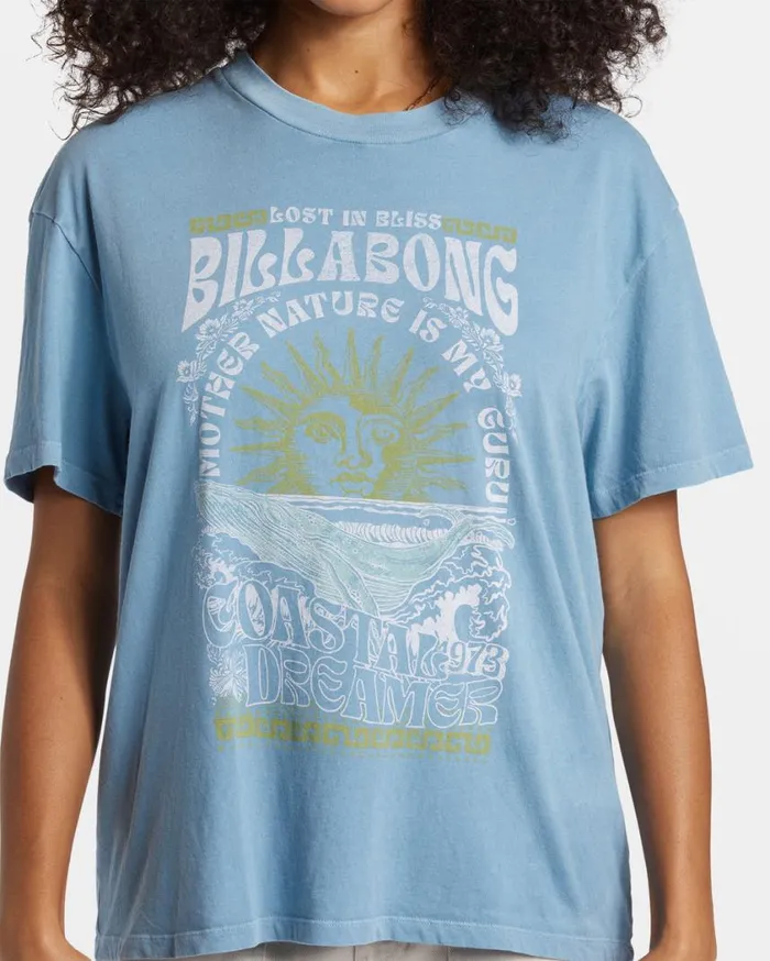 Billabong Lost In Bliss TShirt Blue Shadow Womens Graphic Tees and Tanks Billabong Lost In Bliss TShirt Blue Shadow Womens Graphic Tees and Tanks
