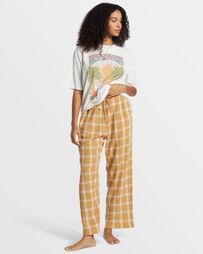 Billabong Plaid Out Elastic Waist Pants Hemp 2 Womens Jeans and Pants Billabong Plaid Out Elastic Waist Pants Hemp 2 Womens Jeans and Pants