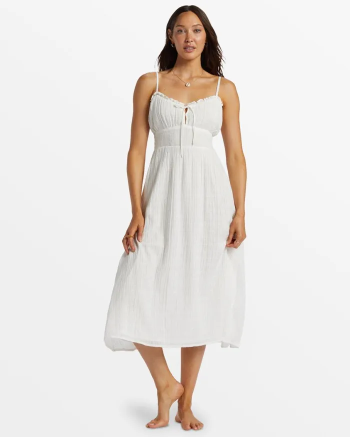 Billabong Pretty Perfect Sweetheart Midi Dress Salt Crystal Womens Dresses Billabong Pretty Perfect Sweetheart Midi Dress Salt Crystal Womens Dresses