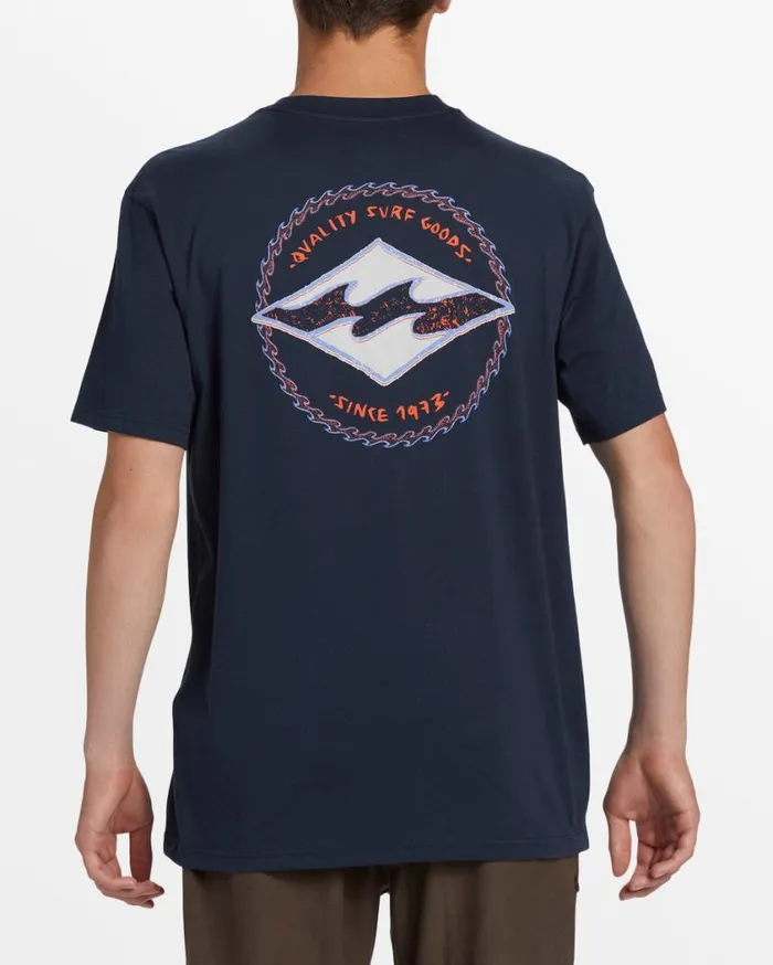 Billabong Rotor Diamond TShirt Navy Mens TShirts Billabong Rotor Diamond TShirt Navy Mens TShirts