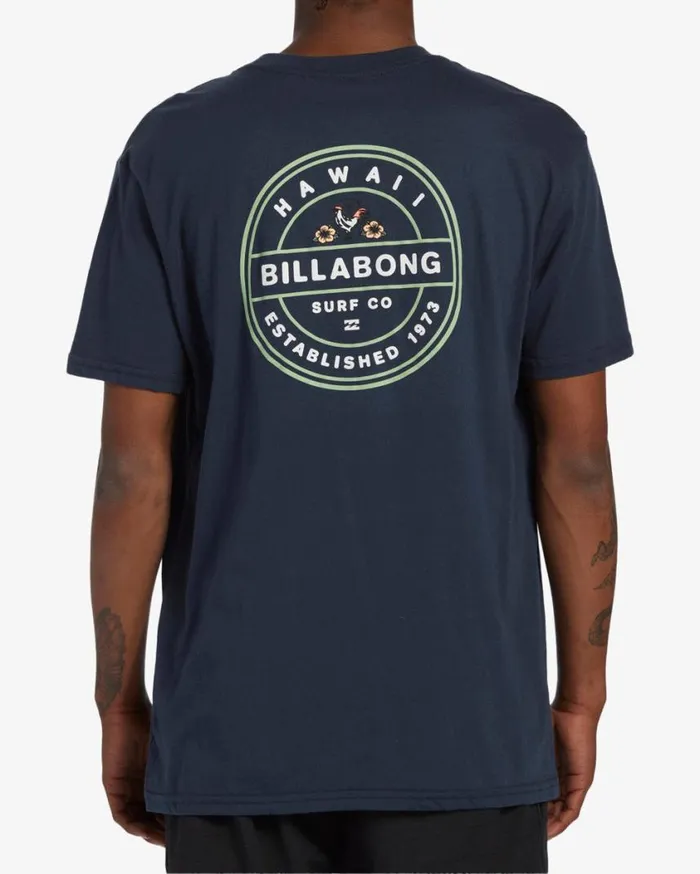Billabong Rotor Hawaii Short Sleeve TShirt Navy Mens TShirts