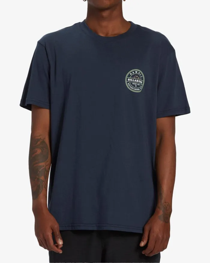 Billabong Rotor Hawaii Short Sleeve TShirt Navy Mens TShirts Billabong Rotor Hawaii Short Sleeve TShirt Navy Mens TShirts