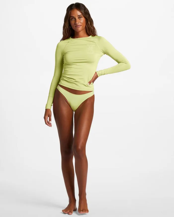 Billabong Sol Searcher Long Sleeve Upf 50 Rashguard Light Lime Womens Rashguards and Bodysuits Billabong Sol Searcher Long Sleeve Upf 50 Rashguard Light Lime Womens Rashguards and Bodysuits