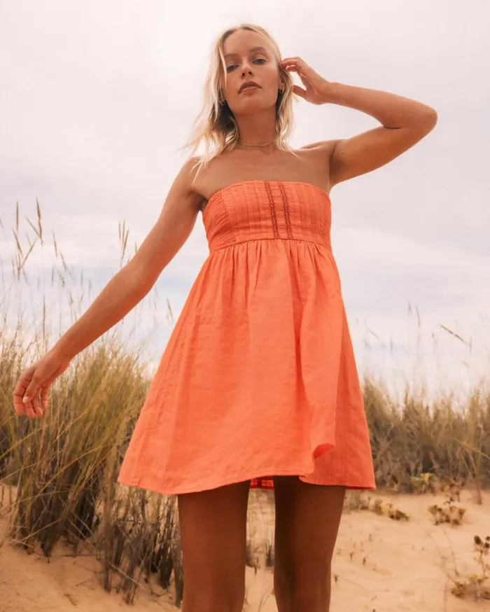 Billabong Summers End Mini Dress Sweet Papaya Womens Dresses
