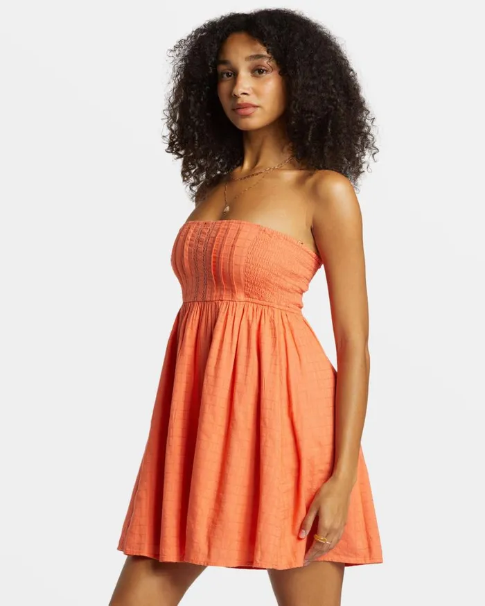 Billabong Summers End Mini Dress Sweet Papaya Womens Dresses Billabong Summers End Mini Dress Sweet Papaya Womens Dresses