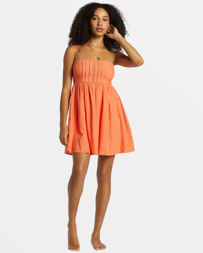 Billabong Summers End Mini Dress Sweet Papaya Womens Dresses Billabong Summers End Mini Dress Sweet Papaya Womens Dresses