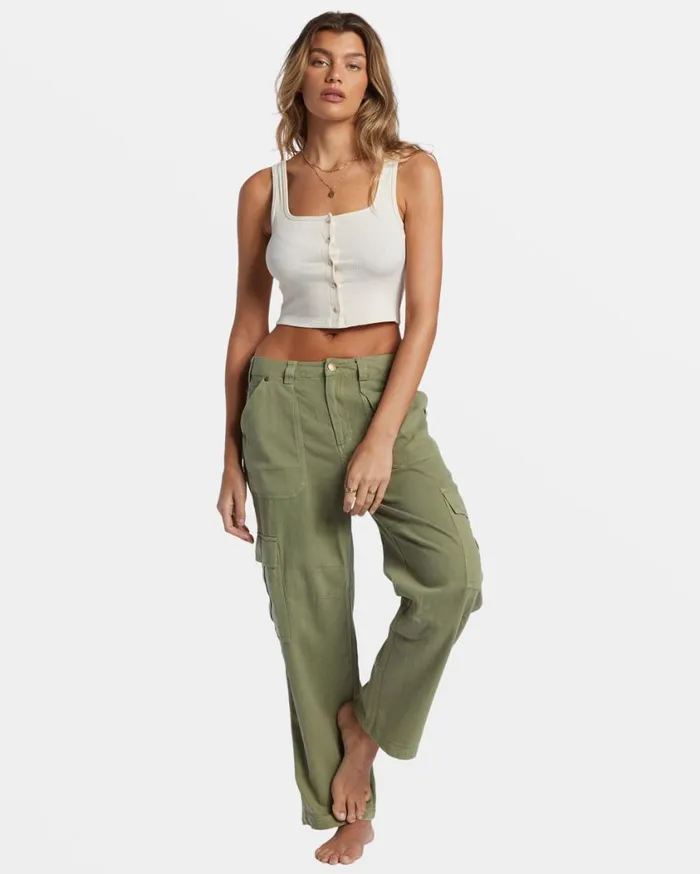 Billabong Summerset Cropped Tank Top White Cap Womens Tops Billabong Summerset Cropped Tank Top White Cap Womens Tops