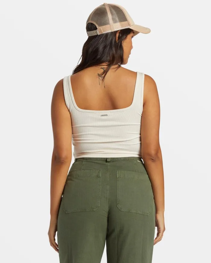Billabong Summerset Cropped Tank Top White Cap Womens Tops Billabong Summerset Cropped Tank Top White Cap Womens Tops