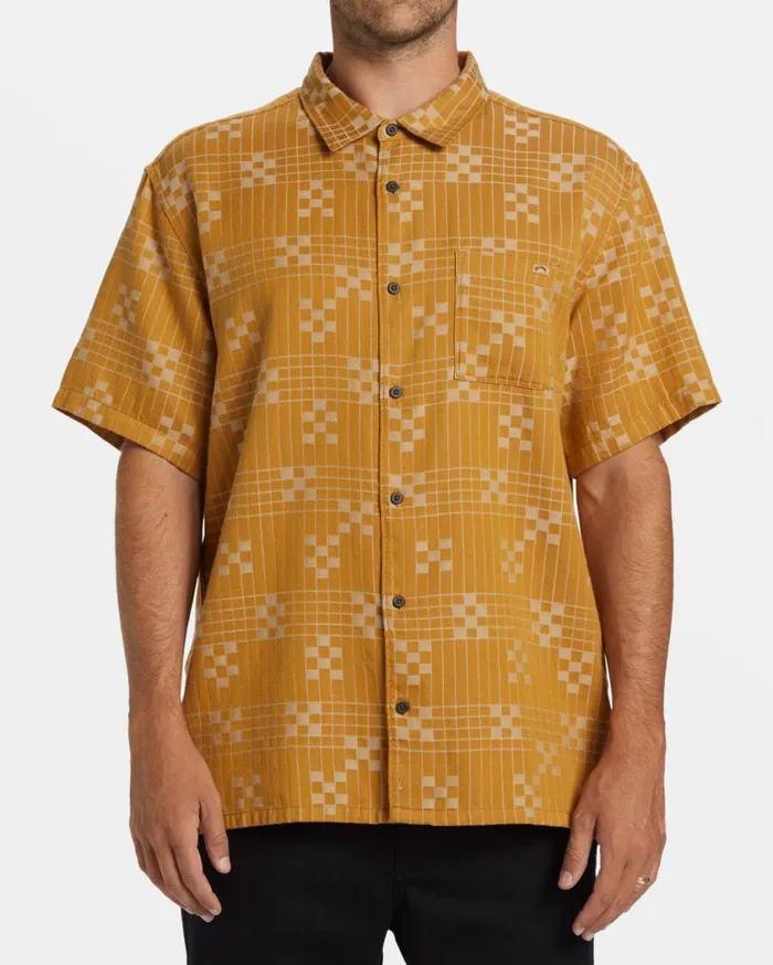 Billabong Sundays Jacquard Short Sleeve Shirt Dijon Mens Shirts