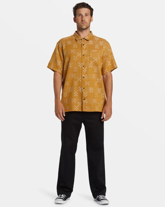 Billabong Sundays Jacquard Short Sleeve Shirt Dijon Mens Shirts Billabong Sundays Jacquard Short Sleeve Shirt Dijon Mens Shirts