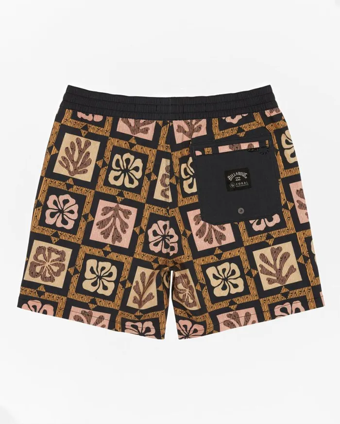 Billabong Tiki Reef Layback 17034 Elastic Waist Shorts Sunset Mens Short Length 16034 8211 175034 Billabong Tiki Reef Layback 17034 Elastic Waist Shorts Sunset Mens Short Length 16034 8211 175034