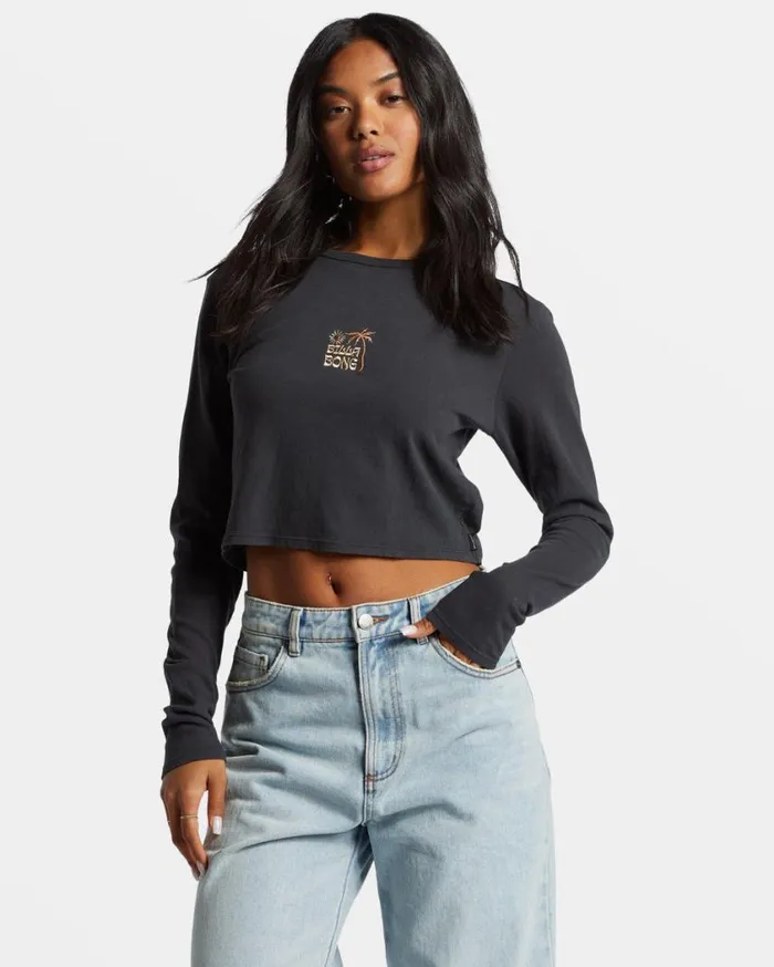 Billabong Tommy Long Sleeve Top Black Sands Womens Tops Billabong Tommy Long Sleeve Top Black Sands Womens Tops