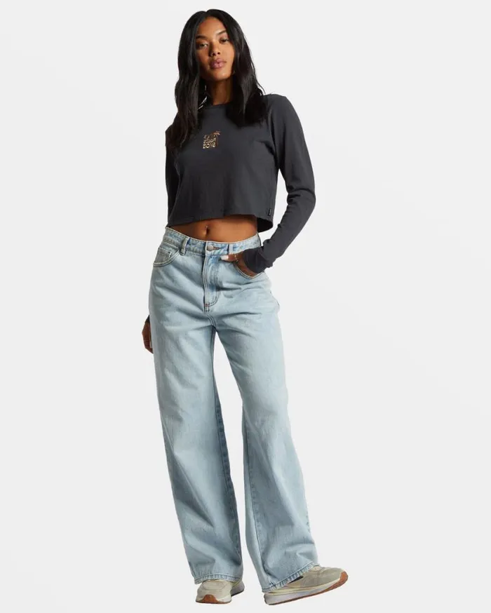 Billabong Tommy Long Sleeve Top Black Sands Womens Tops Billabong Tommy Long Sleeve Top Black Sands Womens Tops