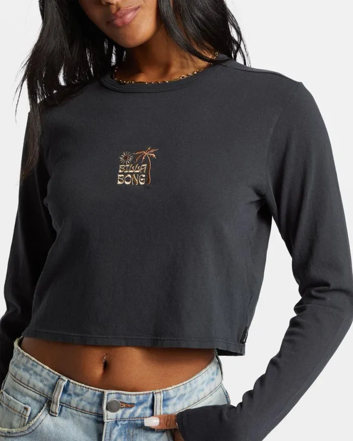 Billabong Tommy Long Sleeve Top Black Sands Womens Tops Billabong Tommy Long Sleeve Top Black Sands Womens Tops