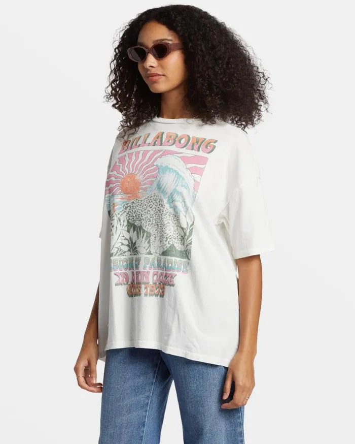 Billabong Vision Of Paradise TShirt Salt Crystal Womens Graphic Tees and Tanks Billabong Vision Of Paradise TShirt Salt Crystal Womens Graphic Tees and Tanks