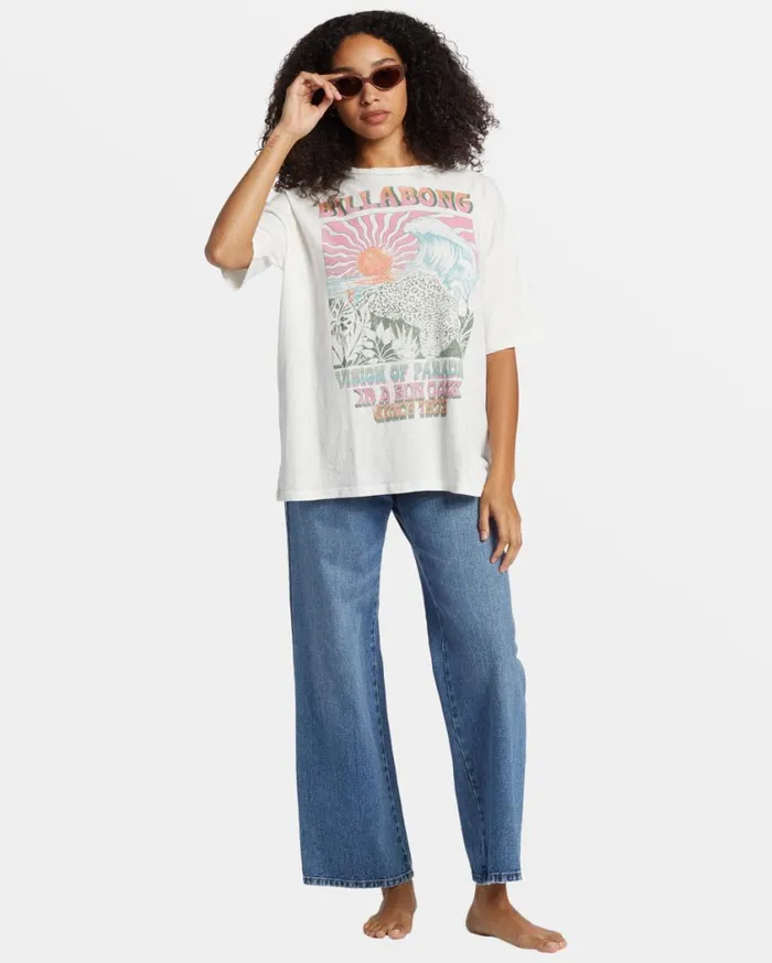 Billabong Vision Of Paradise TShirt Salt Crystal Womens Graphic Tees and Tanks Billabong Vision Of Paradise TShirt Salt Crystal Womens Graphic Tees and Tanks