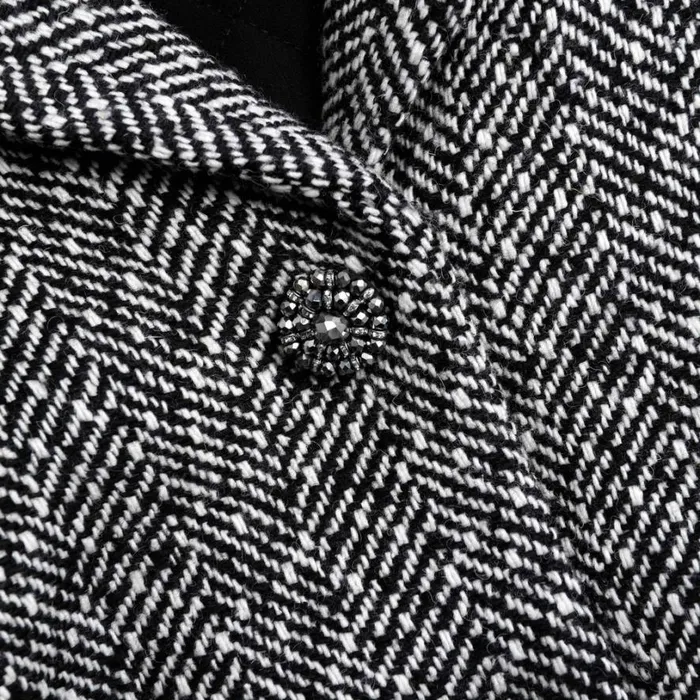 Black Herringbone Blazer Women Self Portrait Outerwear Black Herringbone Blazer Women Self Portrait Outerwear