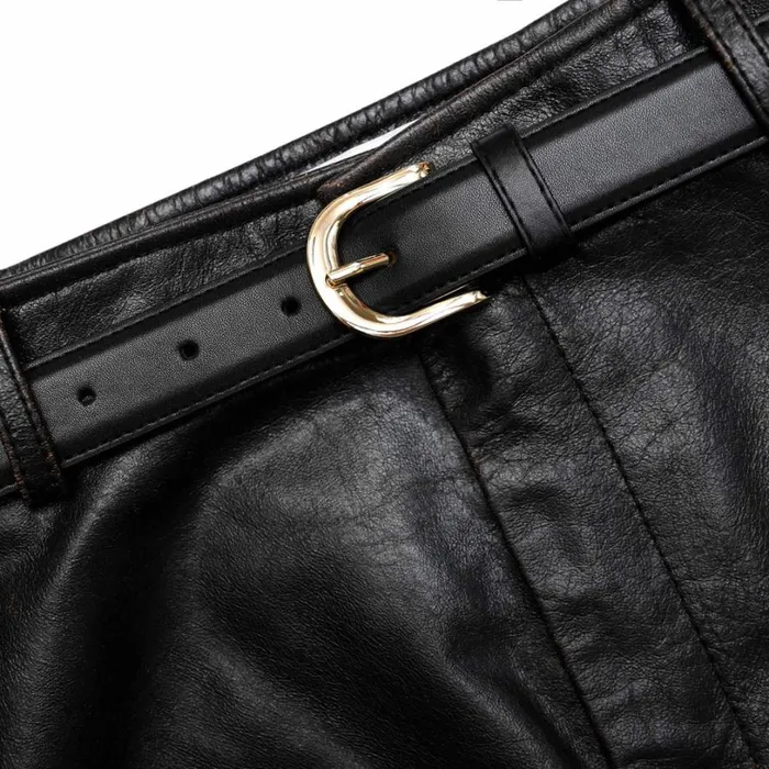 Black Leather Midi Skirt Women Self Portrait Bottoms Black Leather Midi Skirt Women Self Portrait Bottoms