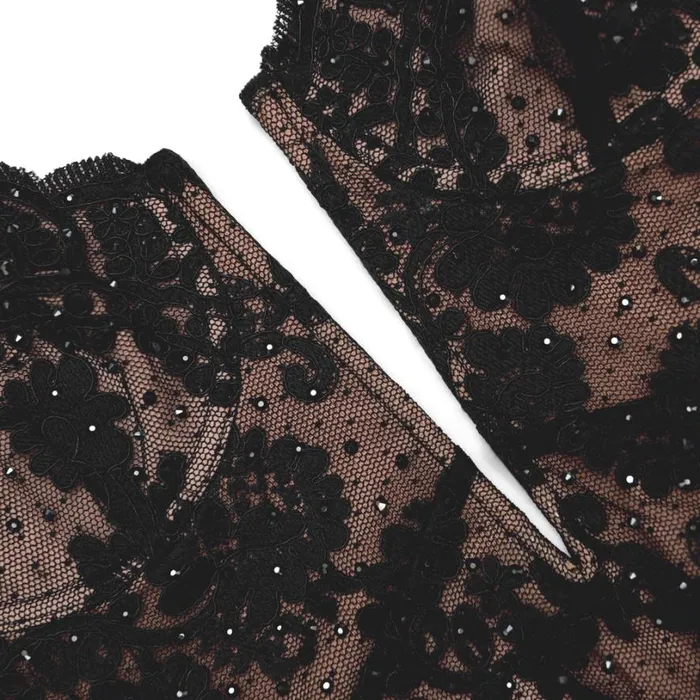 Black Rhinestone Lace Maxi Dress Women Self Portrait Dresses Black Rhinestone Lace Maxi Dress Women Self Portrait Dresses