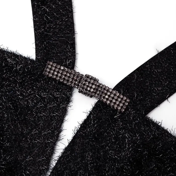 Black Tinsel Boucle Midi Dress Women Self Portrait Dresses Black Tinsel Boucle Midi Dress Women Self Portrait Dresses