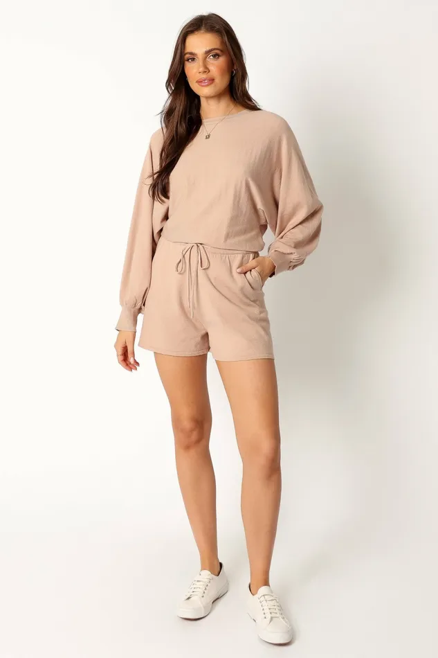 Blakey Romper Light Taupe Jumpsuits and Rompers Petal and Pup Women