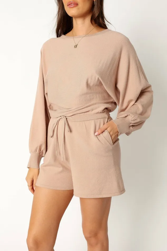 Blakey Romper Light Taupe Jumpsuits and Rompers Petal and Pup Women